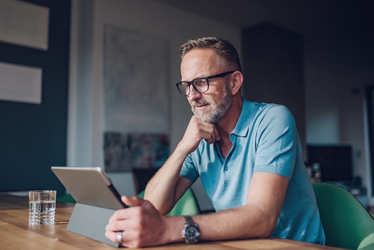 Business leader contemplating next big product idea