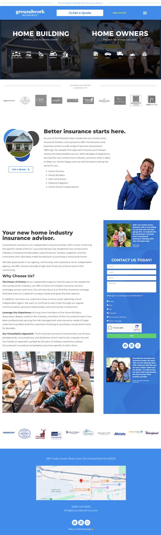 Independent insurance agency WordPress site and quote funnel